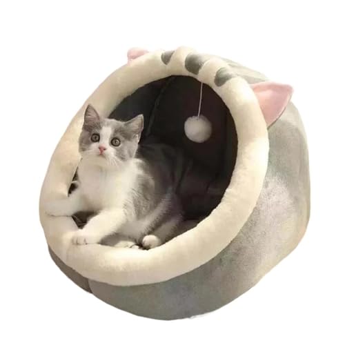 TMAOZW Katzenbett, Zwinger, Nest, rund, for Haustiere, Schlafhöhle, Kätzchenbetten, geeignet for Haustiere, die Sich im Freien ausruhen und entspannen(Gray,48 * 45 * 37cm) von TMAOZW