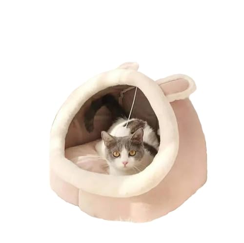TMAOZW Katzenbett, Zwinger, Nest, rund, for Haustiere, Schlafhöhle, Kätzchenbetten, geeignet for Haustiere, die Sich im Freien ausruhen und entspannen(Pink,40 * 40 * 32cm) von TMAOZW