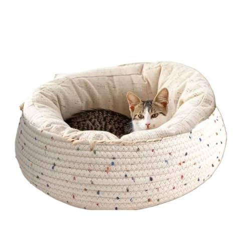TMAOZW Katzenbetten Haustier Runde Streu Kleine Hauskatzenbetten Outdoor-Katzen Geeignet for kleine Hunde Outdoor-Katzenbett Auto-Katzenbett(E) von TMAOZW