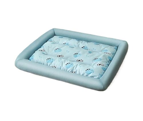 TMAOZW Kühlendes Haustier-Katzenbett-Kissen for den Sommer, Eiskissen, Hundeschlafmatte, quadratisch, geeignet for den Innenbereich, seitlich, auf dem Boden, im Garten(Blue,M) von TMAOZW