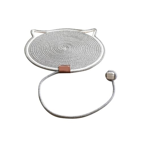 TMAOZW Matte aus Baumwollseil, langlebige Katzenkratzpolster, atmungsaktiv, geeignet for kleine Hunde, Katzenbett for draußen, Katzenbett fürs Auto(Grey,S-42cm) von TMAOZW