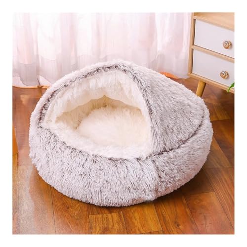 TMAOZW Rundes, Flauschiges Haustierbett for kleine und mittelgroße Hunde, maschinenwaschbar, Hundesofa, geeignet for Betten, Innenkatzen, kleines Hundebett, waschbar(Brown-1,Round_90CM) von TMAOZW