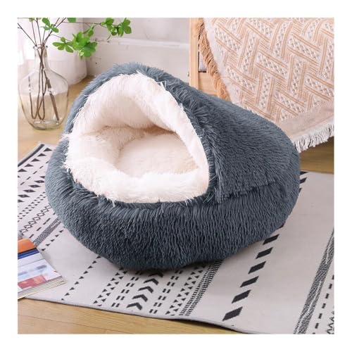 TMAOZW Rundes, Flauschiges Haustierbett for kleine und mittelgroße Hunde, maschinenwaschbar, Hundesofa, geeignet for Betten, Innenkatzen, kleines Hundebett, waschbar(Grey,Round_80CM) von TMAOZW