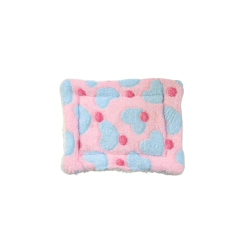 TMAOZW Weiche Katzenmatratze, Haustier-Schlafmatratze, kleine Haustiermatte, geeignet for den Innenbereich, auf der Seite, auf dem Boden, Garten(Heart pink) von TMAOZW