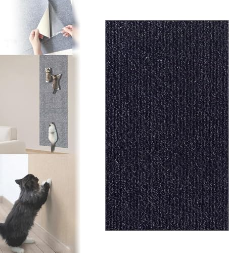 DIY Climbing Cat Scratcher Mat,Trimmable Wall Mounted Cat Scratcher Climber Pad,Self-Adhesive Cat Scratching Carpet,Removable and Reusable Furniture Protector for Couch,Wall,Bed (Dark Blue,30x100cm) von TMERIC