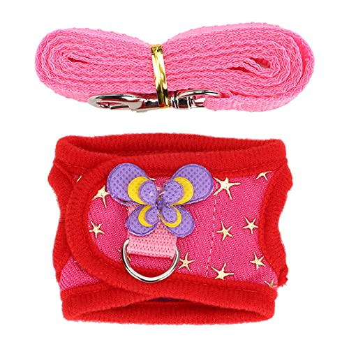 TMISHION Haustier-Brustgurt-Set, Mall Tier-Gehtraining, Brustgurt, Traktionsweste, Verstellbar, für Kleine Haustiere, Outdoor-Leine, Geschirr-Set mit Zugseil für Kaninchen, Hamster, von TMISHION