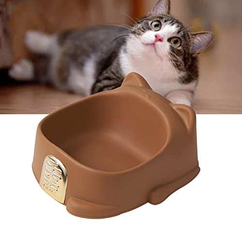 Pet Feeding Bowl, Niedliche Glückskatzenform Cute Pet Bowl Haustier Katzen Futternapf Verhindert Rutschen Haustier Futternapf No Spill Pet Feeding Bowls für Haustier Katze Hund (Braun) von TMISHION