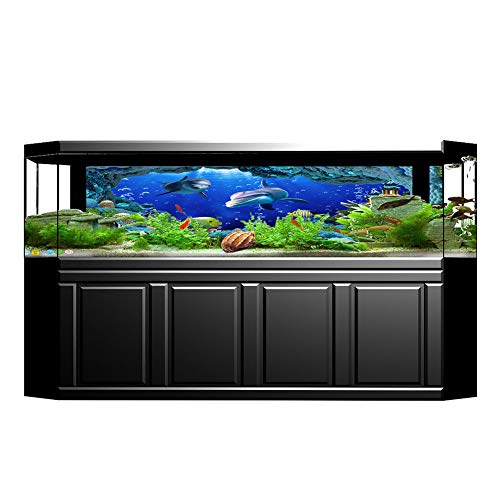 TMISHION Aquarium-Hintergrund, Meereswelt-Gemälde, PVC, Einseitig, Landschaftshintergrund, Wandpapier, Dekor, Aquarium, Selbstklebende Tapete, Hintergrund, Poster, Dekorativ (122 * 50cm) von TMISHION