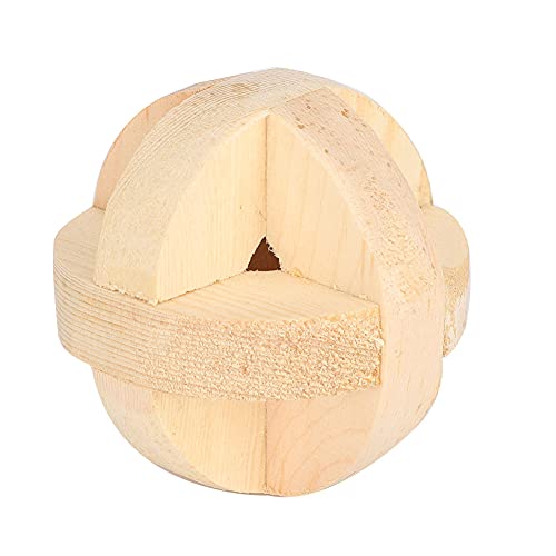 TMISHION Hamster-Kauspielzeug, Kleines Haustier, das Kauen, Sport, Interaktives Backenzahnspielzeug, 6 cm/2,4 Zoll, Natürliches Holzhamster-Mini-Abwechslungsreiches Ballspielzeug für von TMISHION