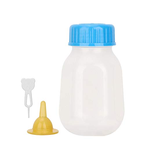 TMISHION Haustier-Stillflaschen-Set, Neugeborenes Haustier, 120 Ml, Transparent, Langlebig, Tragbare Babyflasche mit Silikon, für Haustier, Hund, Katze von TMISHION