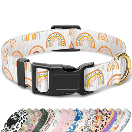 TMOODEL Hundehalsband, verstellbare robuste Hundehalsbänder für mittelgroße Hunde, niedliches Welpenhalsband für Jungen und Mädchen, weiches Nylon-Haustierhalsband mit Schnellverschluss-Schnalle für von TMOODEL