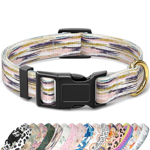 TMOODEL Hundehalsband, verstellbares, robustes Hundehalsband für große Hunde, niedliches Welpenhalsband für Jungen und Mädchen, weiches Nylon, Haustierhalsbänder mit Schnellverschluss-Schnalle zum von TMOODEL