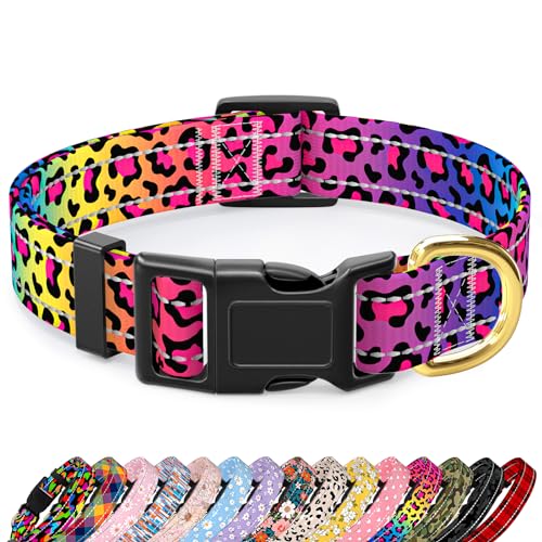 TMOODEL Reflektierendes Hundehalsband, niedliches Leoparden-Stil, Hundehalsband für große Hunde, weiches Nylon, Welpenhalsband für Jungen und Mädchen, Hündinnen, verstellbar, strapazierfähig, mit TMOODEL Reflektierendes Hundehalsband, niedliches Leoparden-Stil, Hundehalsband für große Hunde, weiches Nylon, Welpenhalsband für Jungen und Mädchen, Hündinnen, verstellbar, strapazierfähig, mit von TMOODEL