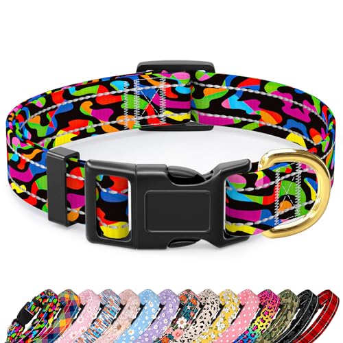TMOODEL Reflektierendes Hundehalsband für extra kleine Hunde, niedliches Boho-Design, verstellbar, strapazierfähiges Nylon, Welpenhalsband für Jungen und Mädchen, weiches Haustierzubehör mit von TMOODEL