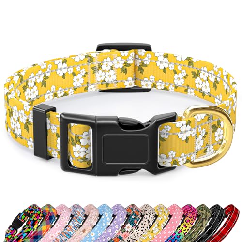 TMOODEL Reflektierendes Hundehalsband für große Hunde, niedliches Blumendesign, verstellbar, strapazierfähiges Nylon, Welpenhalsband für Jungen und Mädchen, weiches Haustierzubehör mit TMOODEL Reflektierendes Hundehalsband für große Hunde, niedliches Blumendesign, verstellbar, strapazierfähiges Nylon, Welpenhalsband für Jungen und Mädchen, weiches Haustierzubehör mit von TMOODEL