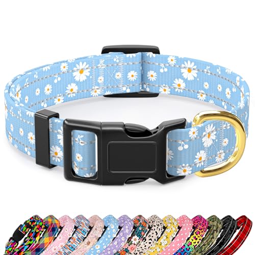 TMOODEL Reflektierendes Hundehalsband für große Hunde, niedliches Gänseblümchen-Thema, verstellbar, strapazierfähiges Nylon, Welpenhalsband für Jungen und Mädchen, weiches Haustierzubehör mit TMOODEL Reflektierendes Hundehalsband für große Hunde, niedliches Gänseblümchen-Thema, verstellbar, strapazierfähiges Nylon, Welpenhalsband für Jungen und Mädchen, weiches Haustierzubehör mit von TMOODEL