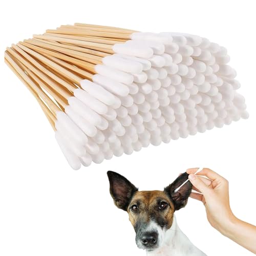 TMRBBesty 100 Stück Wattestäbchen für Hunde,Hunde Wattestäbchen Ohrreiniger,15cm Ohrreiniger für Haustiere,Wattestäbchen Lang,Hundeohr Reinigungsstäbchen,Für Reinigung der Ohren von Haustieren TMRBBesty 100 Stück Wattestäbchen für Hunde,Hunde Wattestäbchen Ohrreiniger,15cm Ohrreiniger für Haustiere,Wattestäbchen Lang,Hundeohr Reinigungsstäbchen,Für Reinigung der Ohren von Haustieren von TMRBBesty