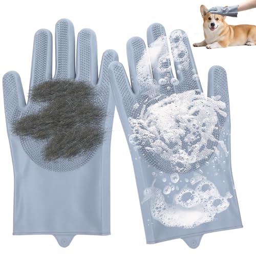 TMZELOA Haustier Fellpflege Handschuhe, Silikon Bürsten Handschuhe Haustier Fellpflegehandschuh Fellpflege Handschuh aus Silikon für Hunde Katzen Katzenhandschuh für Deshedding Baden und Massieren TMZELOA Haustier Fellpflege Handschuhe, Silikon Bürsten Handschuhe Haustier Fellpflegehandschuh Fellpflege Handschuh aus Silikon für Hunde Katzen Katzenhandschuh für Deshedding Baden und Massieren von TMZELOA