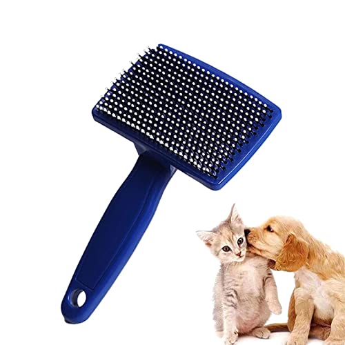 TNBCCXN Haustierbürste Haustier-Nadelkämme, Massage-Tierhaarentfernerbürste, rostfreie, rutschfeste Tierpflege(Blue,Small Size) von TNBCCXN