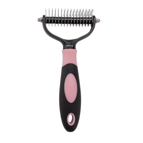 TNBCCXN Haustierbürste Tierhaarentfernungsbürste, doppelseitig, Hundereinigungswerkzeuge, Zubehör, Felltrimmen(Pink,S Size) von TNBCCXN