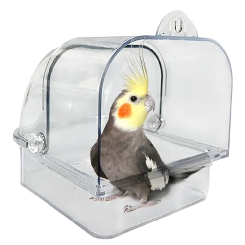 TNNOKL Vogelkäfig, externe Schraube, Badezimmer, Papageienbadewanne, Vogelkäfig, transparent, Badewanne, Wellensittiche, Käfigdekoration, Vogelfutterschale von TNNOKL