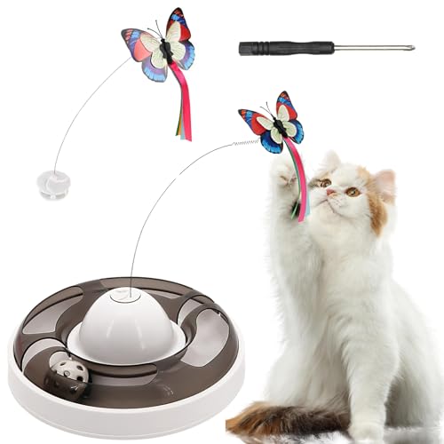 TNSLAND 3 in 1 Katzenspielzeug Elektrisch, Interaktives Katzenspielzeug Selbstbeschäftigung, Elektronisches Katzenspielzeug Schmetterling Cat Toys, Katzen Spielzeug Katze Intelligenzspielzeug TNSLAND 3 in 1 Katzenspielzeug Elektrisch, Interaktives Katzenspielzeug Selbstbeschäftigung, Elektronisches Katzenspielzeug Schmetterling Cat Toys, Katzen Spielzeug Katze Intelligenzspielzeug von TNSLAND