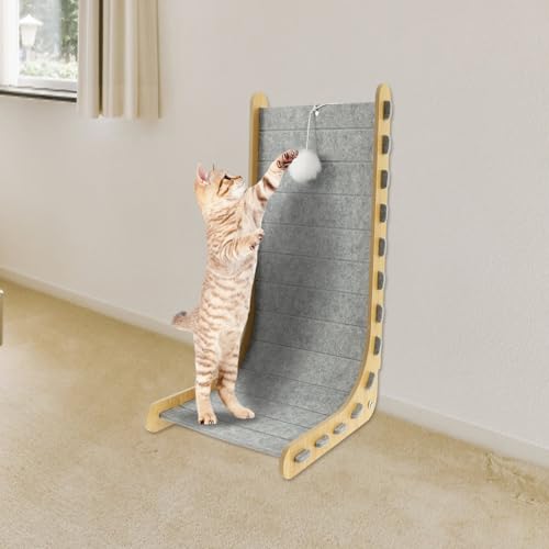 Katzenkratzer, L-Form-Katzenkratzmatte mit Ball Kätzchenspielzeug, 30×33×60 cm, Filz-Katzenkratzbrett für Innenkätzchen zum Ausruhen und Spielen,Schutz für Möbel vor Katzenkratzern Katzenkratzer, L-Form-Katzenkratzmatte mit Ball Kätzchenspielzeug, 30×33×60 cm, Filz-Katzenkratzbrett für Innenkätzchen zum Ausruhen und Spielen,Schutz für Möbel vor Katzenkratzern von TNTGMG