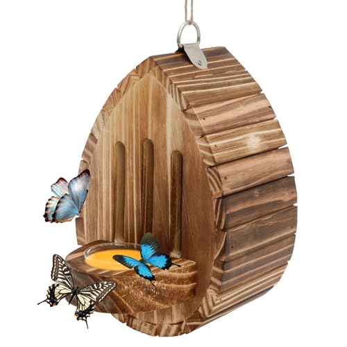 Schmetterlingshaus aus Holz, natürlicher Lebensraum mit Futterstelle für Schmetterlinge, 13,5 x 19,5 x 9 cm, Wildlife World, Gartenhaus zum Aufhängen, für Schmetterlinge, Bienen, Marienkäfer Schmetterlingshaus aus Holz, natürlicher Lebensraum mit Futterstelle für Schmetterlinge, 13,5 x 19,5 x 9 cm, Wildlife World, Gartenhaus zum Aufhängen, für Schmetterlinge, Bienen, Marienkäfer von TNTGMG