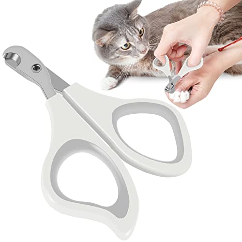 TNTGMG Katzennagelknipser,Edelstahl-Haustierkrallenschere mit 2mm Positionierungsloch,10×6,6 cm,Kätzchenkrallennagelknipser zum Trimmen,Schneiden,Katzenkrallenschneider Schere für Meerschweinchen von TNTGMG