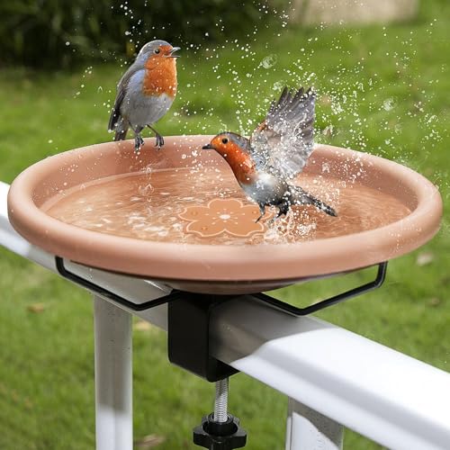 TNTGMG Vogeltränke Kupferscheibe,2 Stück 10cm Reines Kupfer Wasserreiniger,Dicke Langlebige,Verstärkte Reine Kupfer Vogeltränke Reinigungsscheibe mit Stabilen Dreifach-Punkt Unterstützung für Draußen von TNTGMG