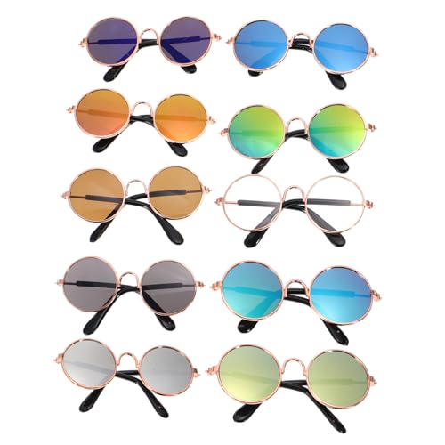 TOBBOMEY 10 Stück Teiliges Lustige Haustier Sonnenbrillen für Katzen und Uv Schutz Bequem für Cosplay Partys und Halloween Trendiges Zubehör für Kleine von TOBBOMEY