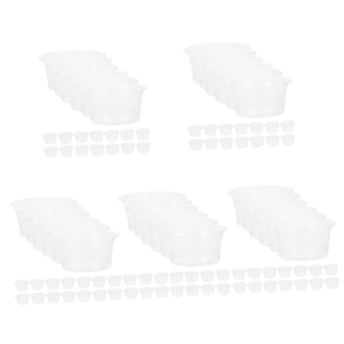 TOBBOMEY 100 Stück Futter Und Wasserboxen Für Reptilien, Wiederverwendbare Reptilienschalen, Tankversorgung, Transparente Reptilienwasserschalen, Transparente Reptilienschüssel, Haushalts von TOBBOMEY