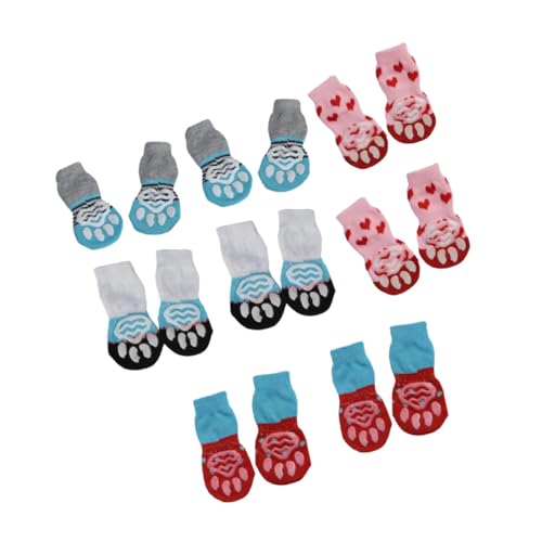 TOBBOMEY 16 Stück Teiliges Baumwollsocken für Hunde und Katzen rutschfeste Elastische Pfotenschutzsocken Warm und Strapazierfähig für Winter Inneneinsatz Schützen Möbel und Böden TOBBOMEY 16 Stück Teiliges Baumwollsocken für Hunde und Katzen rutschfeste Elastische Pfotenschutzsocken Warm und Strapazierfähig für Winter Inneneinsatz Schützen Möbel und Böden von TOBBOMEY