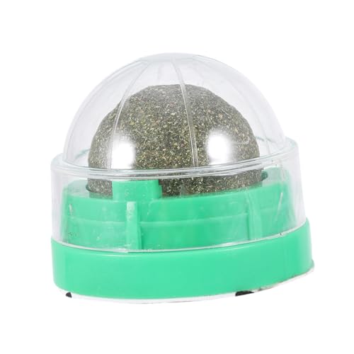 TOBBOMEY 2 STÜCK Drehbarer Minzball Katzenminze Katzenknetball zur Zahnpflege Verdauungsfördernd Katzenspielzeug für Gesunde Verdauung und Appetitanregend Pack Grün von TOBBOMEY