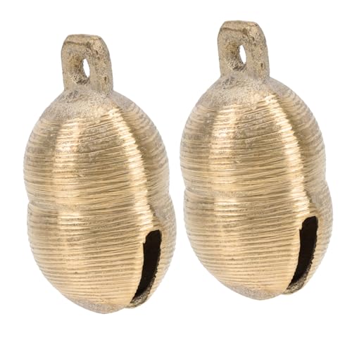 TOBBOMEY 2 STÜCK Messing Haustier Glocken Kleine Hundeglöckchen Robust Langlebig Dekorativ für Hunde Schafe Trainingsglocken Haustier Accessoire mit Weichem Klang von TOBBOMEY