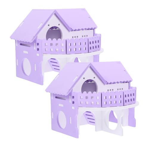 TOBBOMEY 2 Stück Hamster Doppelstock Villa, Hamster Villa, Spielzeug, Heim, Rattenversteck, Haushalts Hamsterhaus, Hamsterversteck, Meerschweinchenversteck, Meerschweinchenhäuser, von TOBBOMEY