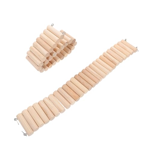 TOBBOMEY 2 Stück Holzleiter Hamster Kletterbrücke Tragbares Kletterspielzeug für Kleintiere Innen Außen Sozialer Interaktion und Aktivität von TOBBOMEY