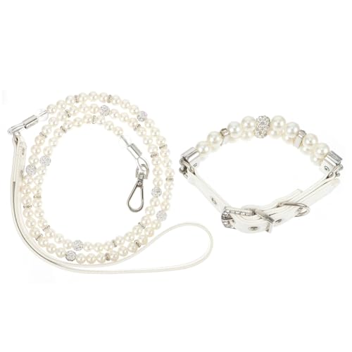 TOBBOMEY 2 Stück Hundehalsband mit Perlen und Verstellbarer Leine Teiliges Set für Kleine Hunde Langlebiges Atmungsaktives Material Geeignet für Training Outdoor Attraktives Design mit TOBBOMEY 2 Stück Hundehalsband mit Perlen und Verstellbarer Leine Teiliges Set für Kleine Hunde Langlebiges Atmungsaktives Material Geeignet für Training Outdoor Attraktives Design mit von TOBBOMEY