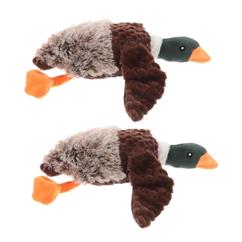 TOBBOMEY 2 Stück 野鸭狗狗玩具 Hundespielzeug Gefüllt Realistisch Quietschendes Hundespielzeug Interaktives Haustier Für Kleine Hunde Quietschendes von TOBBOMEY