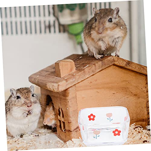 TOBBOMEY 2 Stück Kleintier Futter und Wassernapf aus Kippsicher mit Quadratischem Boden Geeignet für Hamster Meerschweinchen Rennmaus und Chinchilla Leicht zu Reinigen Ausreichend von TOBBOMEY