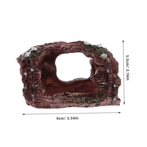 TOBBOMEY 2 Stück Resin Aquarium Deko Gebrochenes Fischversteck Höhle Sicher Langlebig für Aquarien Landschaftsdekoration für Kleine Fische Garnelen Versteck von TOBBOMEY