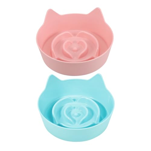 TOBBOMEY 2 Stück Slow Feeder Futternapf für Katzen mit Rutschfester Basis Niedliche Katzenohr Form Fördert Gesundes Fressen und Verhindert Verschütten als Katzenfutterteller für Zuhause TOBBOMEY 2 Stück Slow Feeder Futternapf für Katzen mit Rutschfester Basis Niedliche Katzenohr Form Fördert Gesundes Fressen und Verhindert Verschütten als Katzenfutterteller für Zuhause von TOBBOMEY