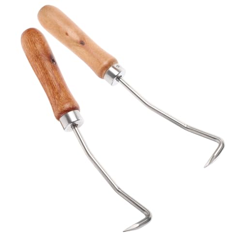 TOBBOMEY 2 Stück Teiliges Beehive Cleaning Hook mit Holzgriff Beekeeping Werkzeug zum Sicheren Entfernen von Beeswax Langlebig und Einfach zu Handhaben für Effektive Bienenstockreinigung von TOBBOMEY