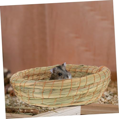 TOBBOMEY 2 Stück Teiliges Handgefertigtes Kleintier Nest aus Natürlichem Geflochtenem Gras Flacher Boden Warmes und Langlebiges Schlaf Ruheplatz für Hamster Kaninchen Ratten und TOBBOMEY 2 Stück Teiliges Handgefertigtes Kleintier Nest aus Natürlichem Geflochtenem Gras Flacher Boden Warmes und Langlebiges Schlaf Ruheplatz für Hamster Kaninchen Ratten und von TOBBOMEY