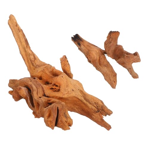 TOBBOMEY 2 Stück Teiliges Natürliches Driftwood Wasserbeständig Authentische Aquarien Terrarien-Dekoration Pflegeleicht Fischsicher für Fischbecken und Reptilienlandschaften von TOBBOMEY