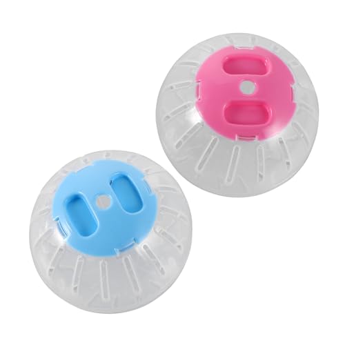 TOBBOMEY 2 Stück Transparenter Hamster Laufkugel aus Langlebigem Kunststoff mit Geräuscharmer Technologie Geräumig für Kleine Haustiere als Hamsterzubehör für Kleintiere von TOBBOMEY