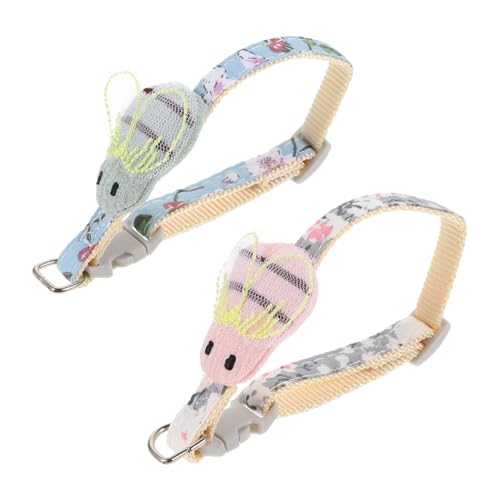 TOBBOMEY 2 Stück Verstellbares Katzenhalsband Flexible Träger Bienenförmig Blau und Angenehm Tragbar für Alltag Partys Sicher und Komfortabel für Kleine Katzen und Kätzchen von TOBBOMEY
