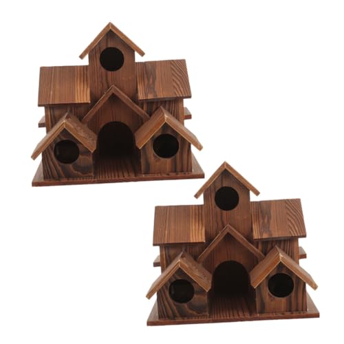 TOBBOMEY 2 Stück Wetterfeste Hölzerne Vogelhäuser mit Futterstation Rustikaler Garten-nistkasten im Cottage-Stil Natürliches Holz-nistplatz für Wildvögel Dekorative Vogelhäuschen für TOBBOMEY 2 Stück Wetterfeste Hölzerne Vogelhäuser mit Futterstation Rustikaler Garten-nistkasten im Cottage-Stil Natürliches Holz-nistplatz für Wildvögel Dekorative Vogelhäuschen für von TOBBOMEY