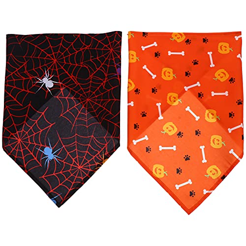 TOBBOMEY 2 Stücke Halloween Pet Saliva Handtuch Halloween Dreieck Schal Enzutzbarer Hundehalsband TOBBOMEY 2 Stücke Halloween Pet Saliva Handtuch Halloween Dreieck Schal Enzutzbarer Hundehalsband von TOBBOMEY