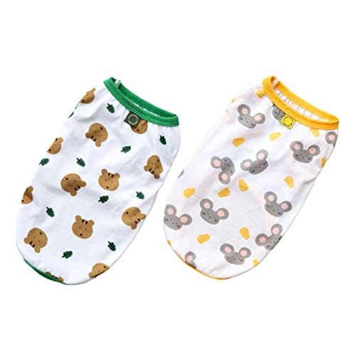 TOBBOMEY 2stücke Sommer-hundeweste Für Kleine Hunde Atmungsaktive Cartoon-hundekleidung Outfit Für Besondere Anlässe Und Fotoshootings Bärchen von TOBBOMEY